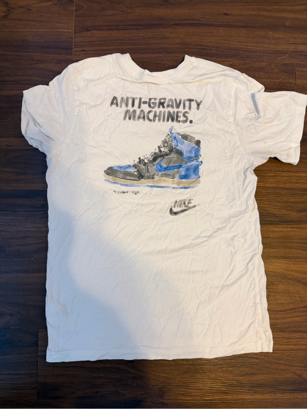 Men’s Jordan White T-Shirt with Red Jumpman and Gray Lettering